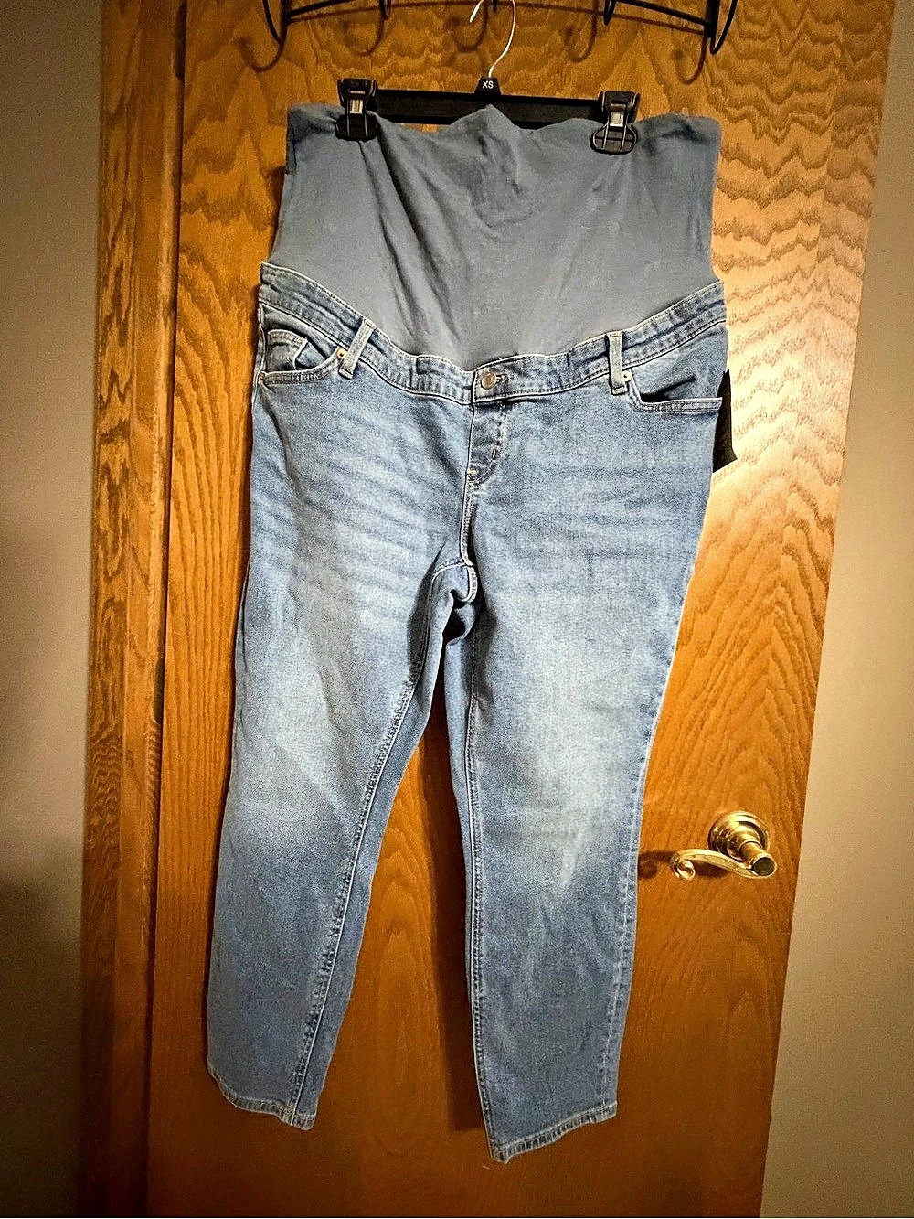 H&M Mama Slim High Rib Maternity Jeans Blue XL